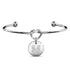 Fancy Alphabet Letter Initial Bangle in White Gold